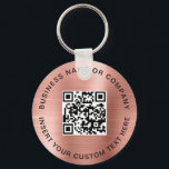 Llavero Rubor Pink QR Code Moderno Business<br><div class="desc">El Rubor Pink QR Code Modern Business Keychain ofrece una moda y una forma práctica de promocionar su marca o negocio. Con un código QR personalizable, permite a clientes o clientes escanear y acceder rápidamente a tu sitio web, perfiles de medios sociales o detalles de contacto. El suave color rosa...</div>