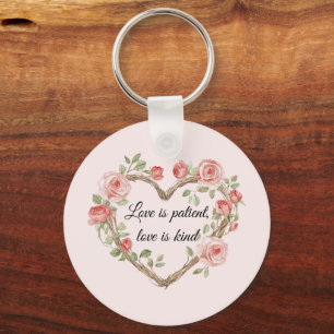 Llavero Rubor Romántico Rosa Floral Heart Love