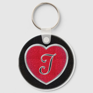 Llavero Ruby and Onyx Heart Keychain