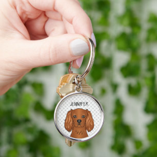Llavero Ruby Cavalier King Charles Spaniel Dog & Name