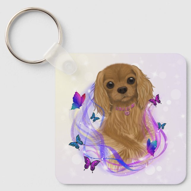 Llavero Ruby Cavalier King Charles Spaniel Keychain (Anverso)
