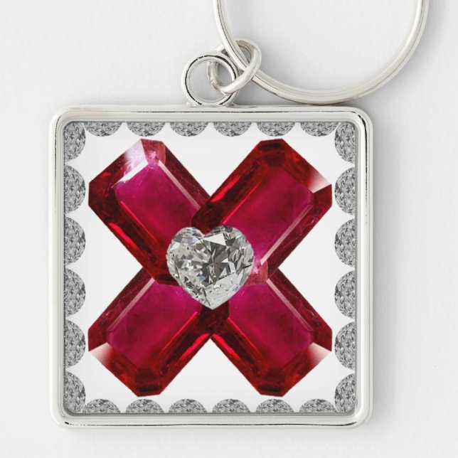 Llavero Ruby Diamond Art, Red Keychain (Frente)