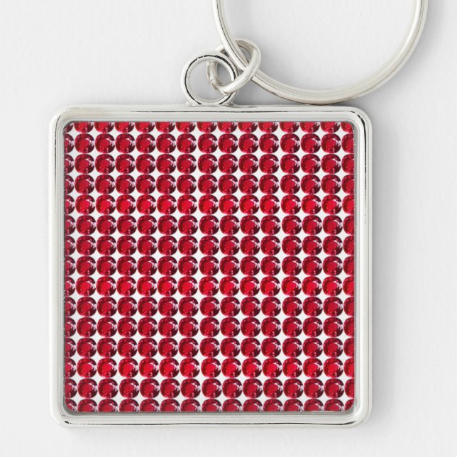 Llavero Ruby Gemstone Art, Red Keychain (Frente)