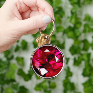 Llavero Ruby Gemstone Keychain