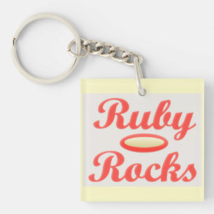 LLAVERO RUBY ROCKS RED Y CREAM