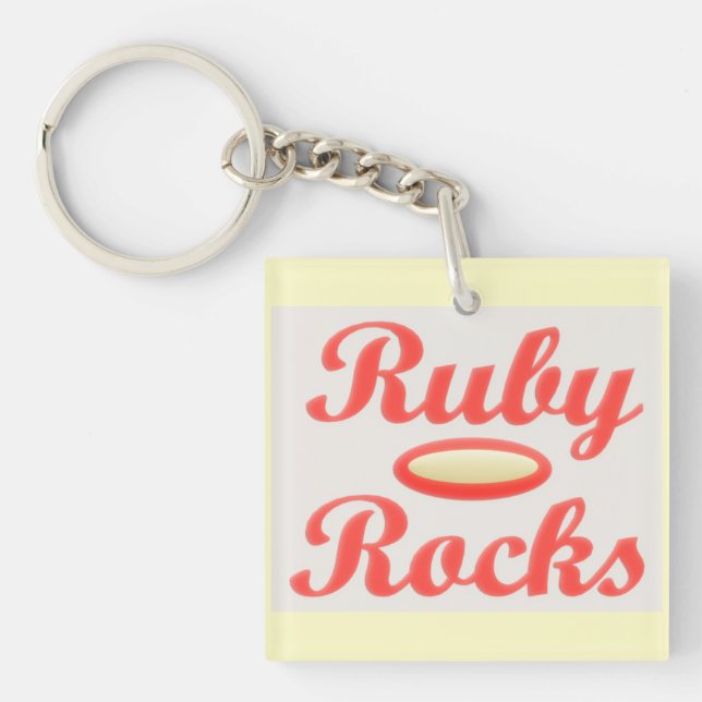 LLAVERO RUBY ROCKS RED Y CREAM (Frente)