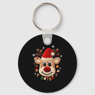 Llavero Rudolph el Reno de Ganchillo Navideño de Navidad C