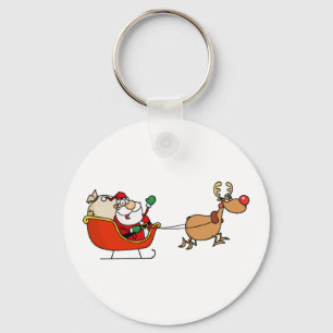 Llavero Rudolph Flying Kris Kringle In His Sleigh