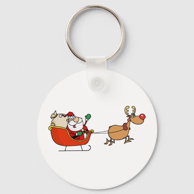 Llavero Rudolph Flying Kris Kringle In His Sleigh (Anverso)
