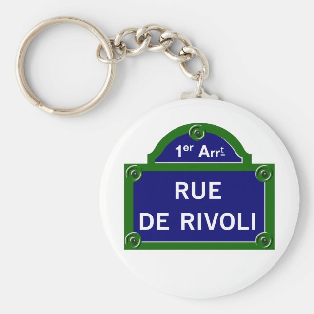 Llavero Rue de Rivoli, Rótulo de la calle de París (Frente)