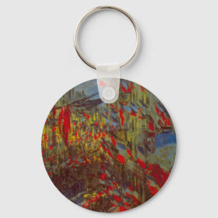 Llavero Rue Montorgueil con banderas de Claude Monet