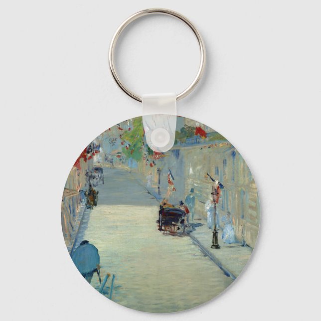 Llavero Rue Mosnier con banderas Manet Pintando Keychain (Anverso)
