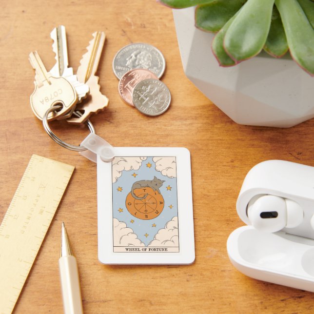 Llavero Rueda de la tarjeta tarot de Fortune divinización  (Escritorio )