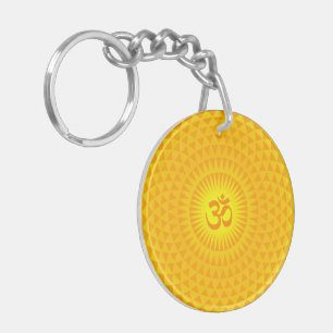 Llavero Rueda de meditación de flor de loto dorado amarill
