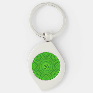 Llavero Rueda de meditación de flor de loto verde esmerald