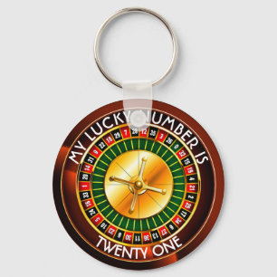 Llavero Rueda de ruleta del casino con su número