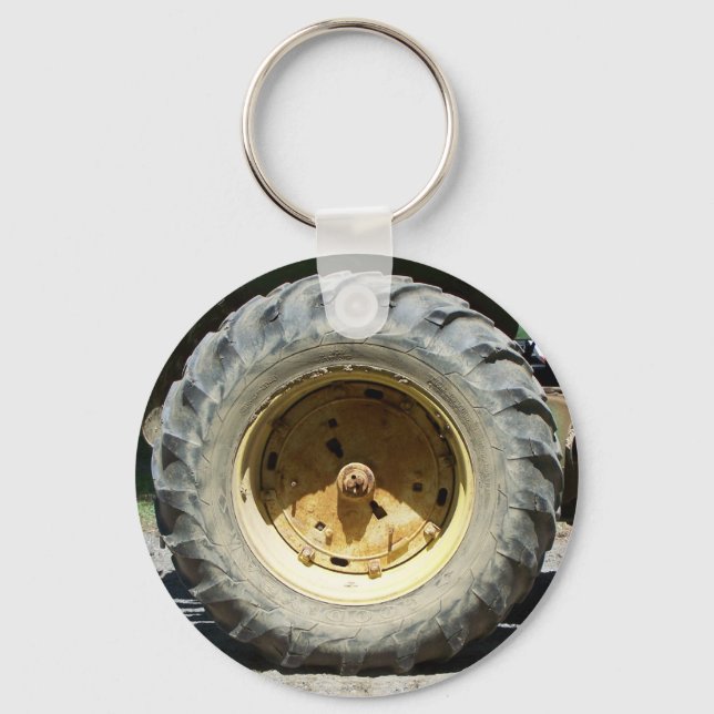 Llavero rueda del tractor amarillo (Anverso)