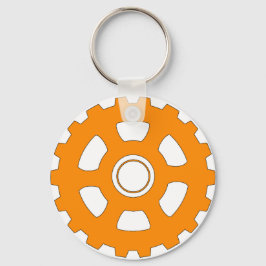 Llavero Rueda dentada de engranaje naranja industrial