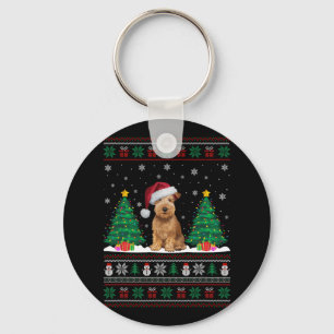 Llavero Rueda Recubierta Suave Perro Terrier Navidad Árbol