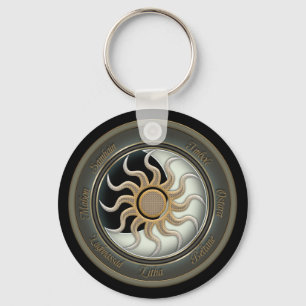 Llavero Rueda Sun y Moon Pagan