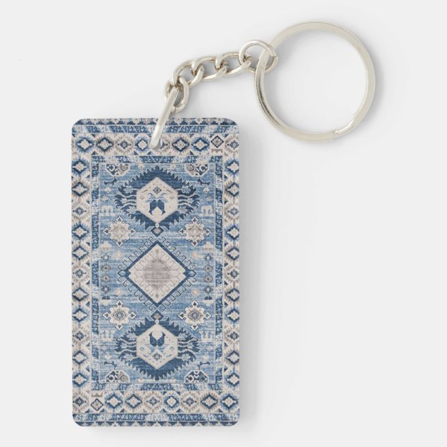 Llavero Rug azul kilim de la antigüedad oriental (Atrás)