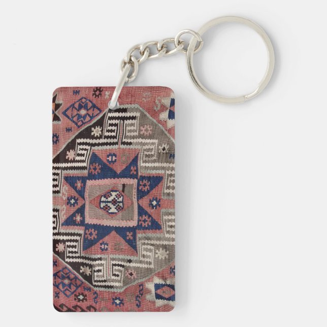 Llavero Rug Kilim Rojo de la Antigüedad Oriental (Atrás)