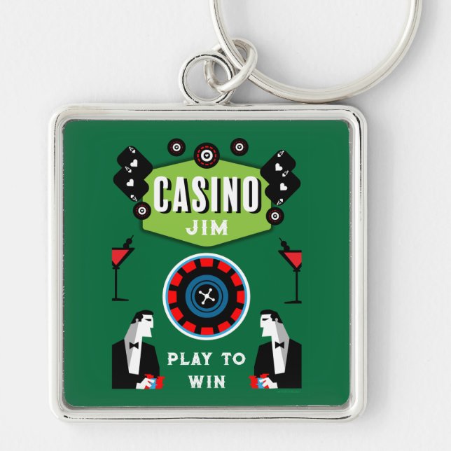 Llavero Ruleta de póquer de juegos de casino (Frente)
