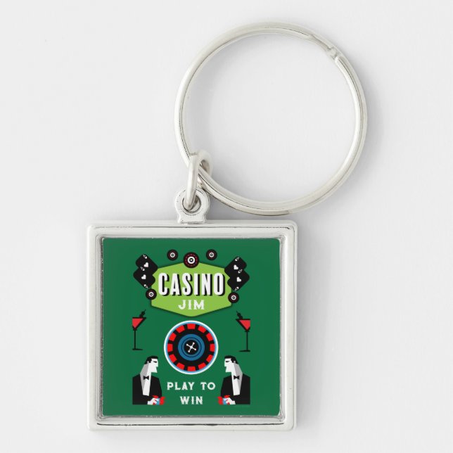 Llavero Ruleta de póquer de juegos de casino (Frente)