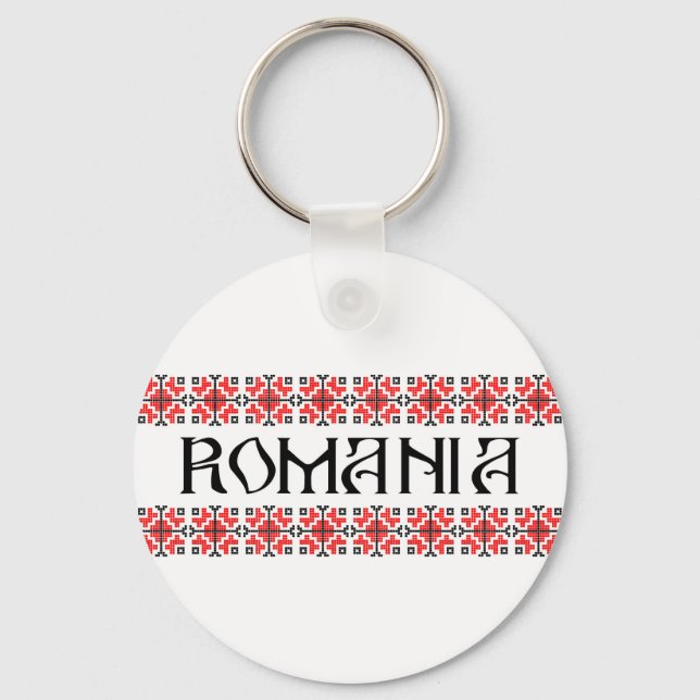 Llavero rumania nombre de símbolo de país texto folk motif (Anverso)