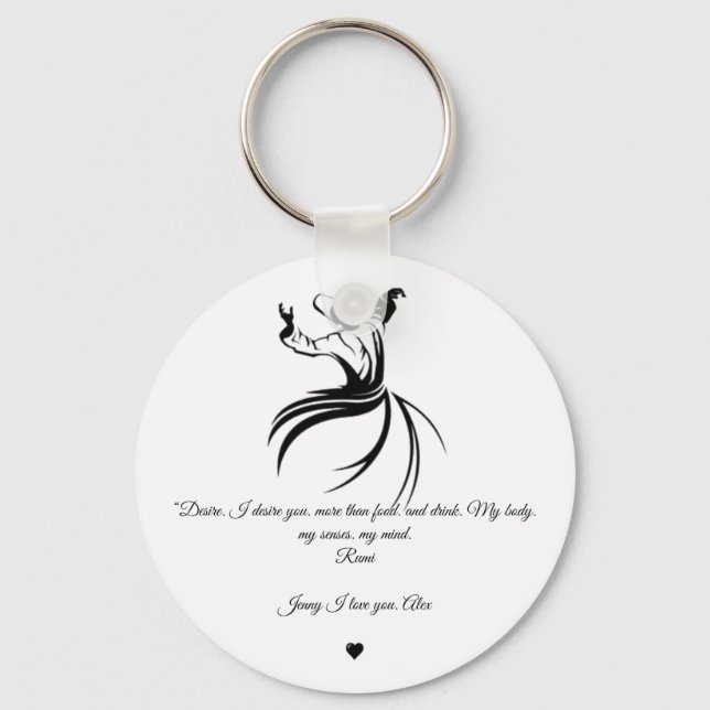 Llavero Rumi Valentine Love you poetry Keychain (Anverso)