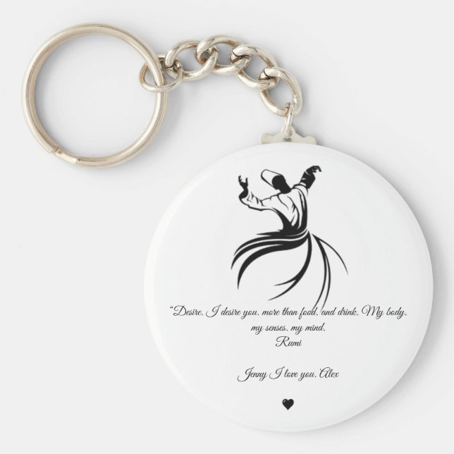 Llavero Rumi Valentine Love you poetry Keychain (Frente)