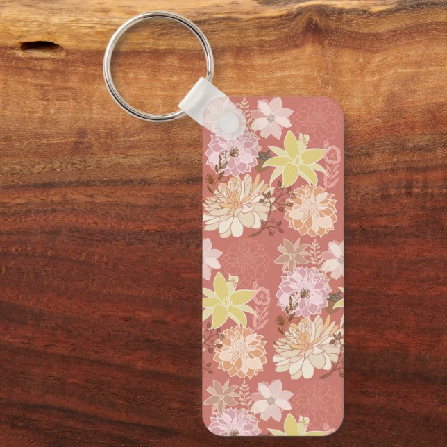 Llavero Rustic Boho Floral Pattern (Anverso)