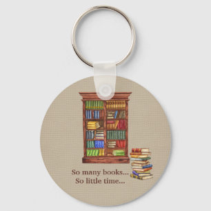 Llavero Rustic Book Lover Keychain   Editable Text