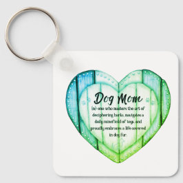 Llavero Rustic Heart Dog Mom Greenleaf Metal Keychain