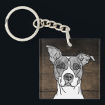 Llavero Rustic Pitbull<br><div class="desc">El noble pitbull ilustrado en este llavero da a un ambiente rústico de madera. El regalo perfecto para cualquier mamá de pita o papá de piedrita para el día del padre</div>