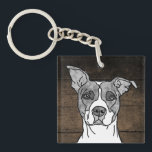Llavero Rustic Pitbull<br><div class="desc">El noble pitbull ilustrado en este llavero da a un ambiente rústico de madera. El regalo perfecto para cualquier mamá de pita o papá de piedrita para el día del padre</div>