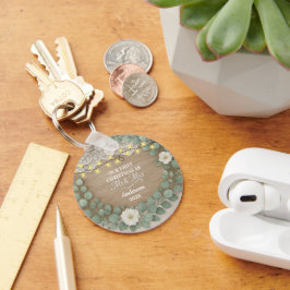 Llavero Rustic Wood & Eucalyptus Mr & Mrs Christmas