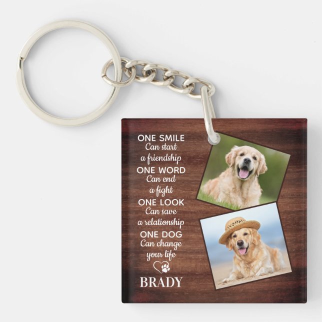 Llavero Rústica cita de los amantes del perro Keepsake Mas (Frente)