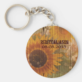 Llavero rústico cartón campestre girasol boda favor