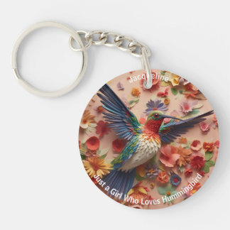 Llavero Rústico elegante y gracioso Hummingbird Nombre per