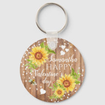 Rústico Feliz San Valentín con floral personalizad