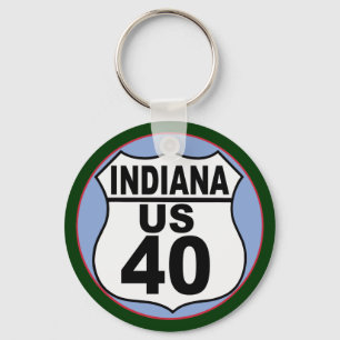 Llavero Ruta 40 de Indiana-EE.UU. - La carretera nacional