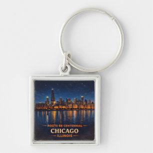 Llavero Ruta 66 Chicago Horizonte Llave Recuerdo