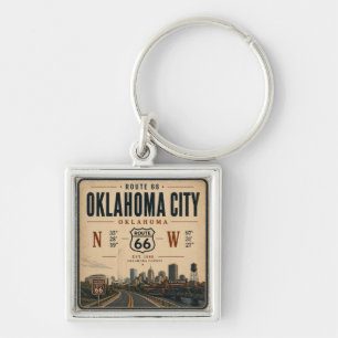 Llavero Ruta 66 Coordenadas de la Ciudad de Oklahoma