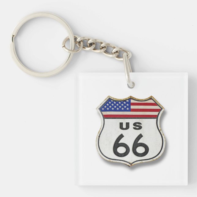 Llavero Ruta 66 en 3D (Frente)