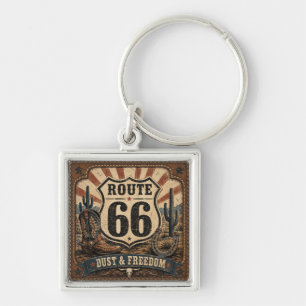 Llavero Ruta 66 Polvo Libertad Occidental Vintage Pocketwa