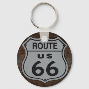 Llavero Ruta 66 señalización retro rústico