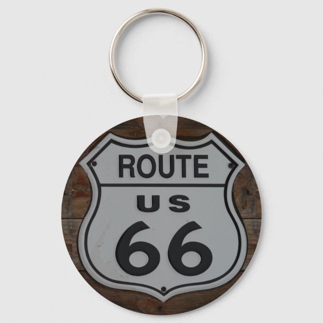 Llavero Ruta 66 señalización retro rústico (Anverso)