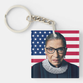 Llavero Ruth Bader Ginsburg y bandera de EE. UU.