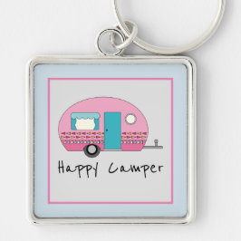 Llavero RV rosa de camper feliz